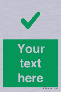 Custom green background, green tick sign